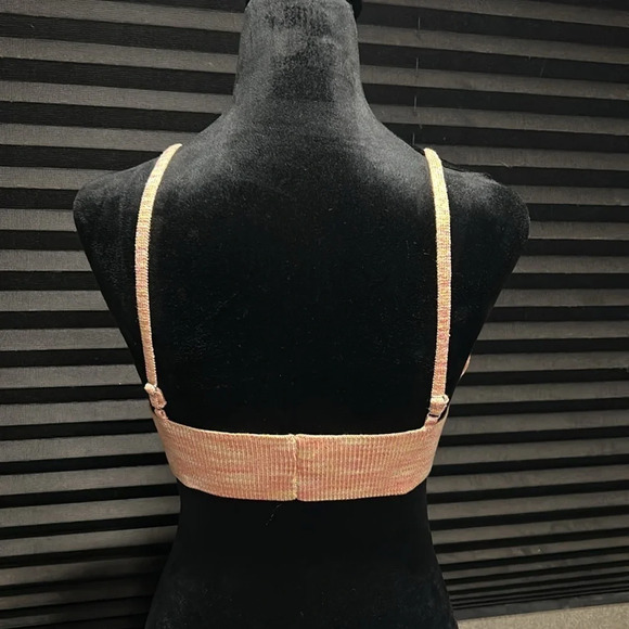 Callahan Knitwear Cropped LS Cardigan Bralette Pink &‎ Orange Set Large  NWT - Picture 4 of 14